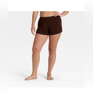 Women's Cozy Ribbed Shorts - Auden™ Brown XS